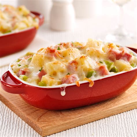 Gratin de jambon poireaux et fromage suisse