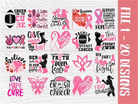 Breast Cancer Svg Bundle Cancer Survivor Svg Awareness Etsy Canada