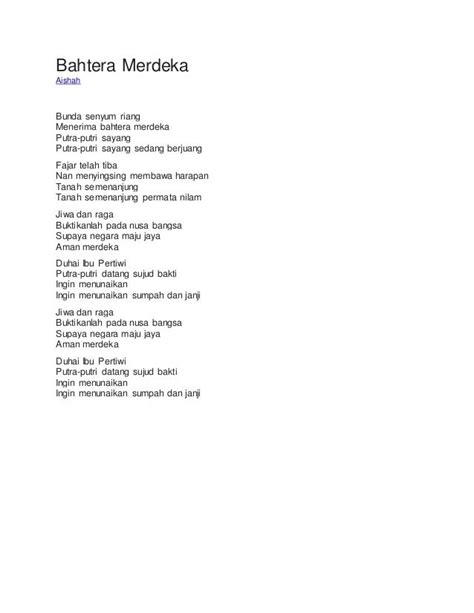 Lirik Lagu Patriotik Malaysia Francisropbooth