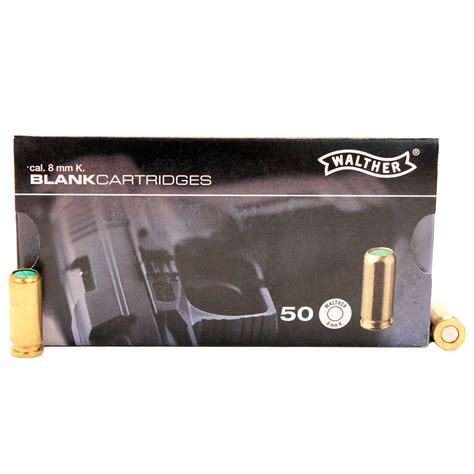 Walther Cal 8 Mm Extra Loud Blank Gun Ammunition 50 Pack