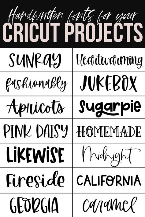 Handwritten Fonts Perfect For Your Cricut Projects These Fonts Were