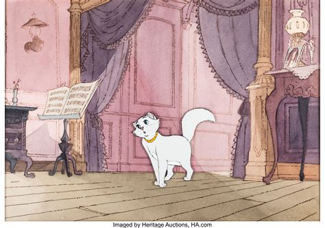 The Aristocats Duchess Production Cel And Master Painted Background