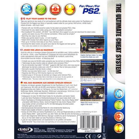 Datel Ps2 Action Replay Max Cheat Codes System For Playstation 2