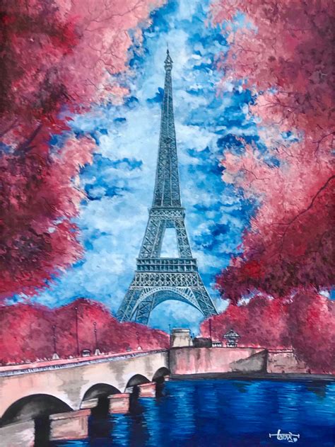 Eiffel Tower Art Water Color Painting Paris Art Painting Etsy