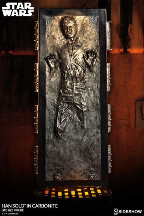 Sideshows Life Size Han Solo In Carbonite Plastic And Plush