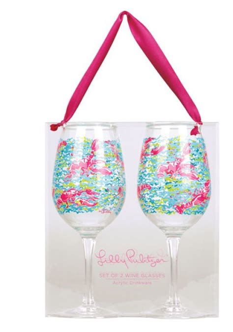 Lilly Pulitzer Acrylic Wine Glass Set Of 2 Lobstah Roll