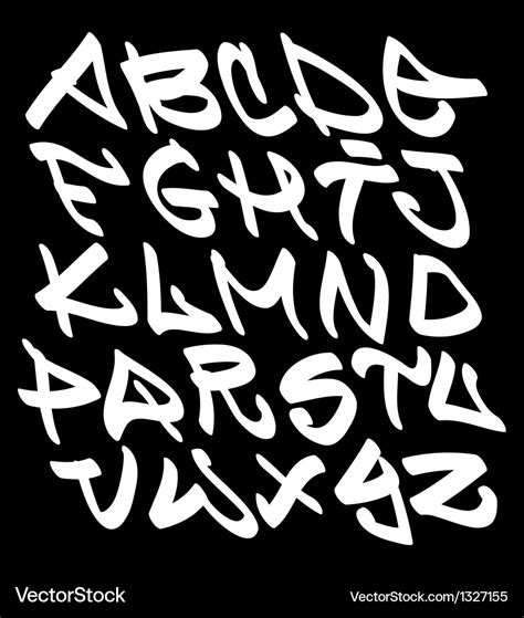 Graffiti Font Alphabet Letters Hip Hop Type Vector Image