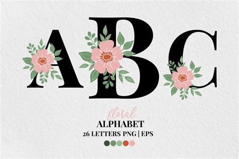 Floral Alphabet Png