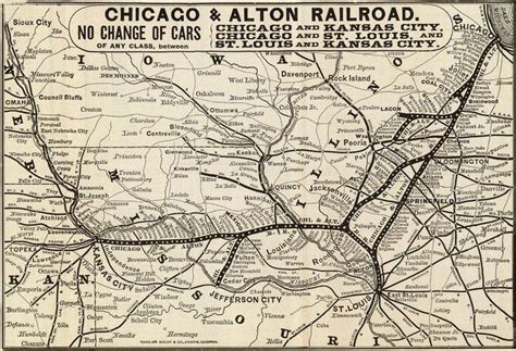 1885 Chicago And Alton Railroad Map Madison County Illinois Hist