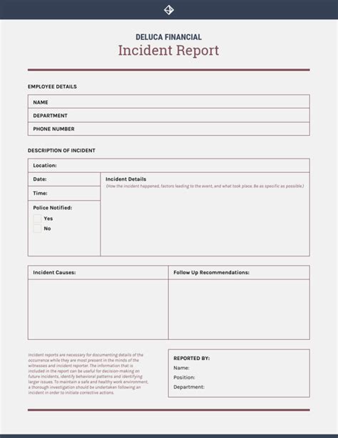 Customer Incident Report Form Template Best Sample Template