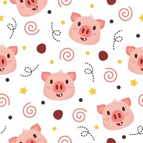 Premium Vector Cute Pig Pattern Illustration Design