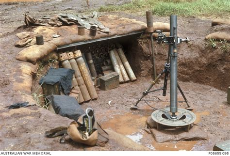 An F1 81mm Mortar In A Purpose Built Mortar Pit Note The Base Plate