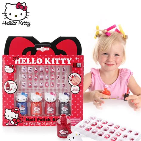 2019 New Hello Kitty Nail Polish Kit Kids Cosmetics Princess Makeup Set