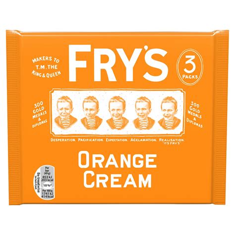 Originally made by j.s.fry & sons and now proudly made by cadbury uk. Fry's Orange Cream Chocolate Bar 3 Pack (3x49g) | Multipacks | Iceland Foods