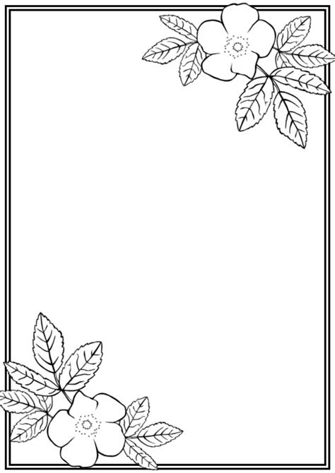 Simple Floral Border Flower Design Drawing Midnight Dreamers