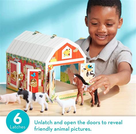 Melissa And Doug Wooden Latches Barn Playset