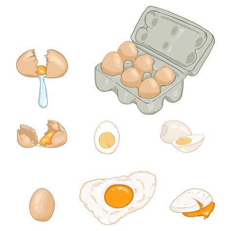Conjunto Vectorial De Huevos De Dibujos Animados Vector Premium
