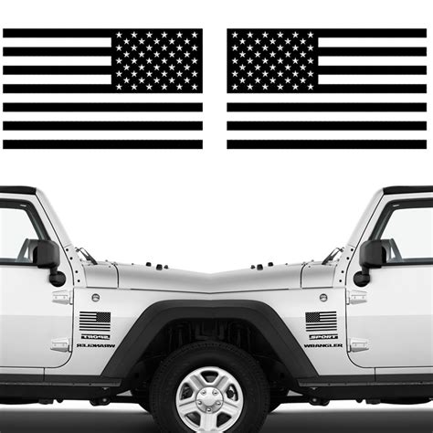 Creatrill Die Cut Subdued Matte Black American Flag Sticker 3 X 5