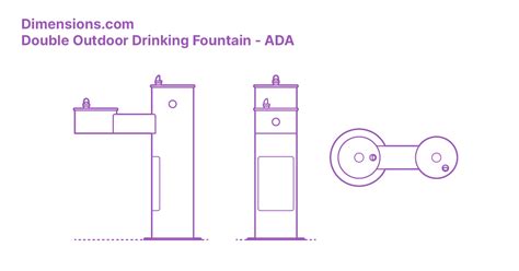 Willoughby Double Outdoor Drinking Fountain Ada Dimensions And Drawings