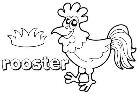 ️printable Rooster Coloring Pages Free Download