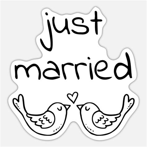 Just Married Stickers Unique Designs Spreadshirt