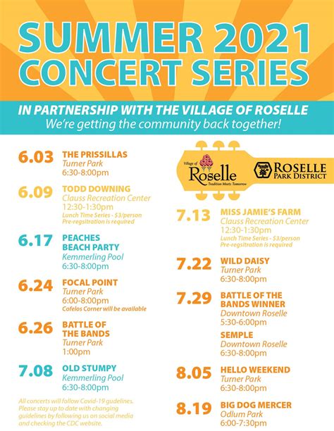 Concerts In The Park Series Roselle Il Official Website