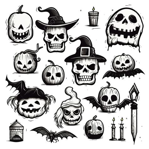 Vector Set Of Illustrations For Halloween Vector Illustration Halloween Witch Halloween Hat