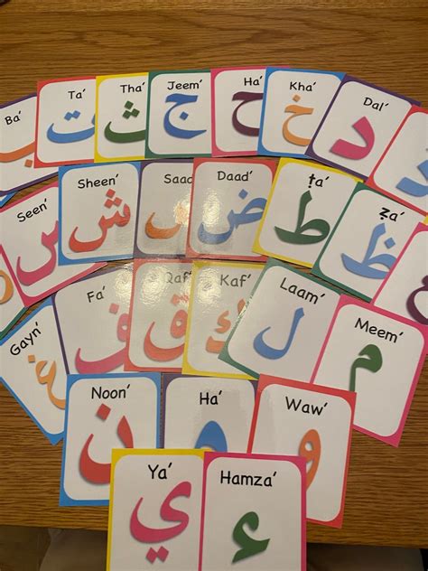 Arabic Alphabet Flash Cards Alif Ba Ta Eid T Learn Etsy Canada