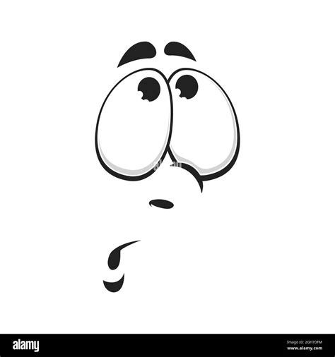 cartoon face vector icon curious emoji look on something interesting funny thoughtful facial