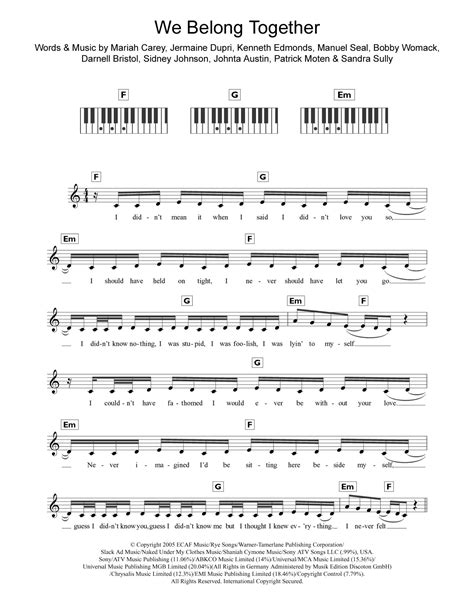 We Belong Together Chords Sheet And Chords Collection