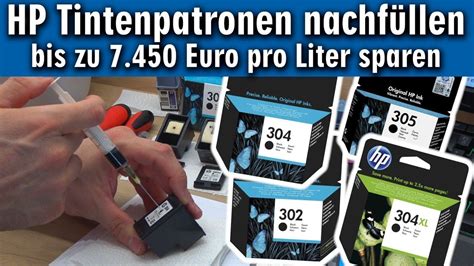 Diese patronen lassen sich mit 2 verschiedenen methoden wieder befüllen: HP Tintenpatronen nachfüllen und Geld sparen 💲💲 301 302 ...