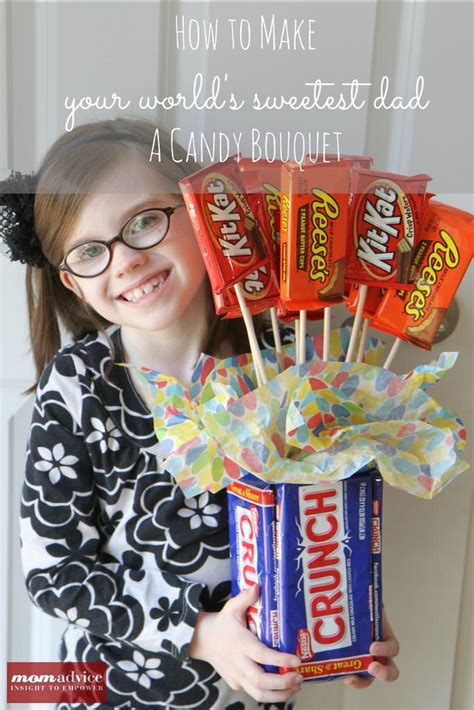All the goodies in the gift basket were purchased at the dollar tree. How to Make a Candy Bouquet Gift for Father's Day | Candy ...