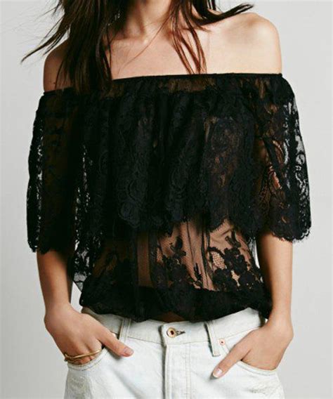 22 Off Stylish Slash Neck Lace Embroidered Short Sleeve Blouse For Women Rosegal