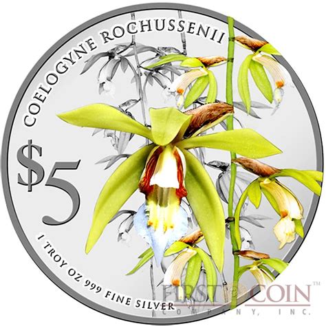 The tokens, which can be worn on a lanyard or carried. Singapore NATIVE ORCHIDS OF SINGAPORE series $10 Two Colored Silver coin set 2014 Proof 2 oz