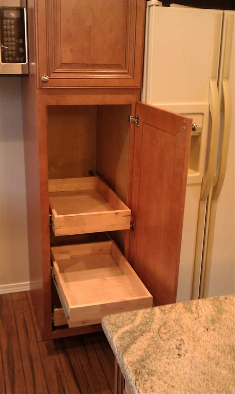 Start at the bottom with slide out cabinet shelves the most useful rollout shelves and drawers are the ones closest to the floor since these eliminate the most awkward bending and crouching. Another favorite of the cabinets: The pantry cabinet with ...