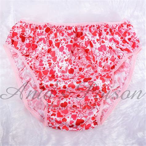 Anias Poison Full Cut Valentines Day Bikini Silky Soft Satin Lined Front Sissy Panties For Men