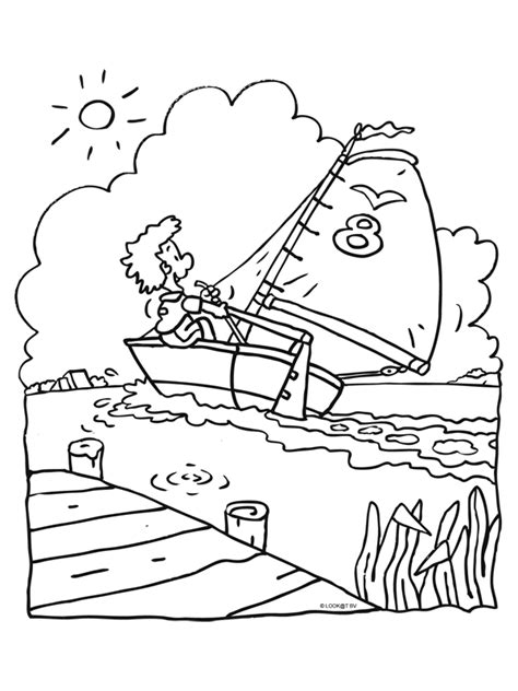 Kleurplaat Zeilboot