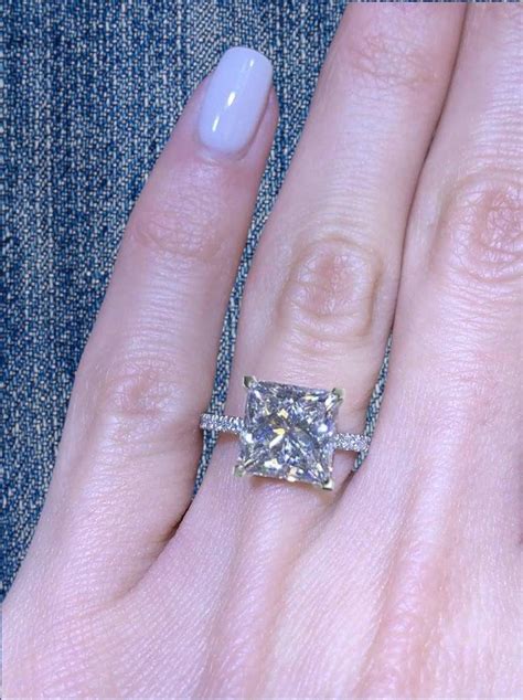 I Flawless Gia 5 Carat Princess Cut Diamond Platinum Ring For Sale At