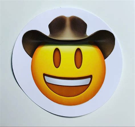 Smiling Cowboy Emoji Etsy