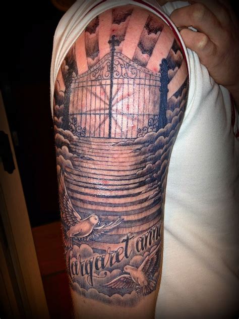 Cool upper, lower, inner, front, back and side arm tattoo designs and. Religious half sleeve | Tattoo ideas | Pinterest | Tattoo ...