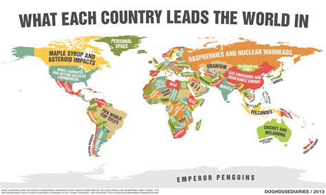 Map Tells You Surprising Things That Each Country Leads