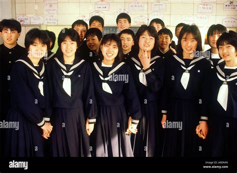 Junior High School Pupils Tokyo Japan Stock Photo Alamy