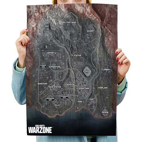 Call Of Duty Warzone Poster Adesivo A3 297x42cm Mapa Cod Modern