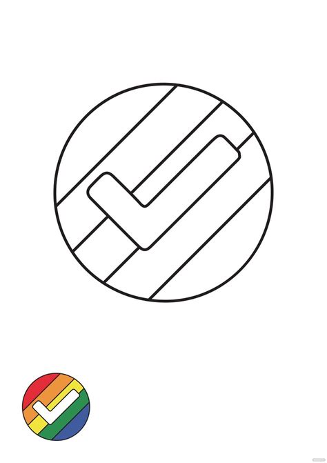 Rainbow Check Mark Coloring Page In Pdf  Download