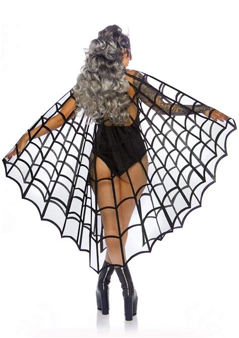 Velvet Spider Web Cape Costume Poncho Leg Avenue