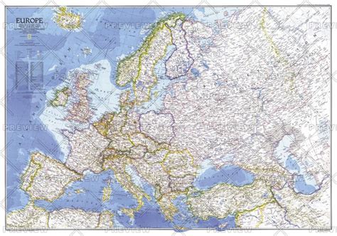 Europe Map Published 1983 National Geographic Maps