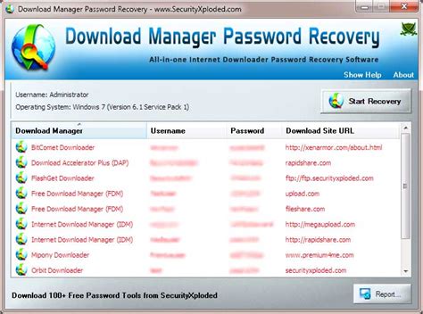 Downloadmgrpasswordrecovery Showing Recovered Passwords