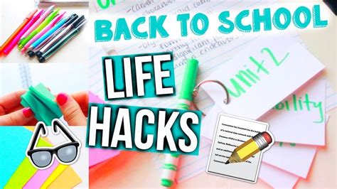 School Life Hacks 10 Hacks For Back To School Youtube