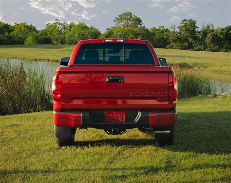 The toyota tundra is a pickup truck produced in the united states by the japanese manufacturer toyota since may 1999. 2019-toyota-tundra-sx-rear-tail - The Fast Lane Truck