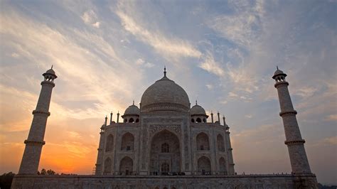 Taj Mahal With Sunset Behind It Agra Uttar Pradesh India Windows